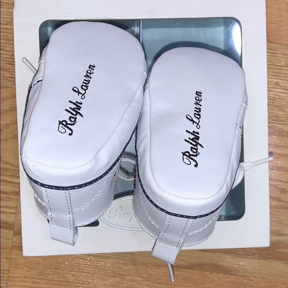 White Ralph Lauren crib sneakers - Picture 5 of 8